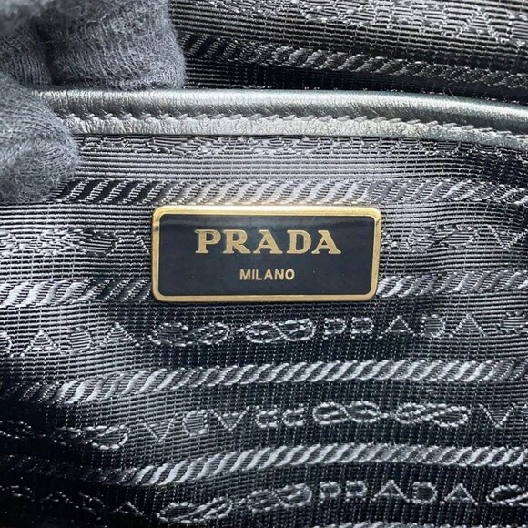 PRADA Jacquard 2WAY Handbag Canvas/Leather - Picture 14 of 15